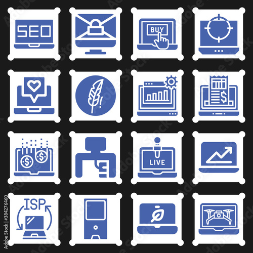 16 pack of 165  filled web icons set