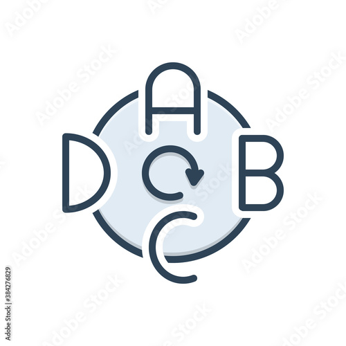 Color illustration icon for permutation
