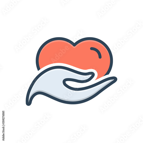 Color illustration icon for philanthropy