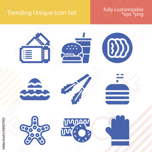 Simple set of cedar related filled icons.