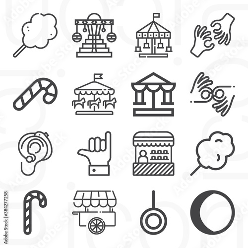 16 pack of indifferent  lineal web icons set