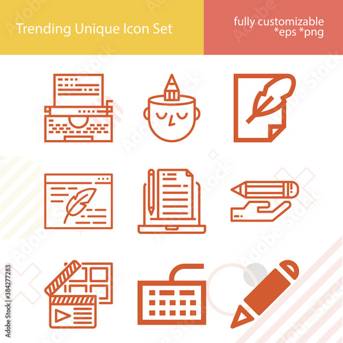 Simple set of editors related lineal icons.