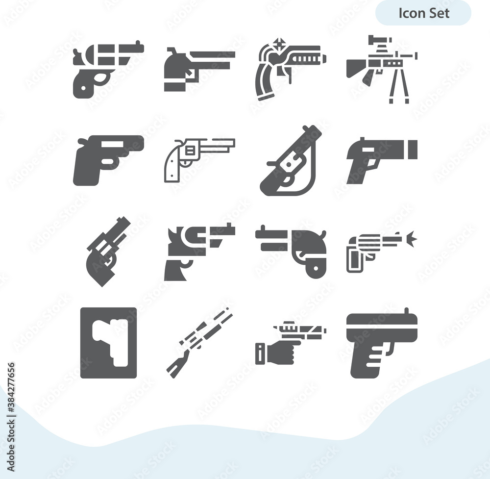 Simple set of weapon shot related filled icons.