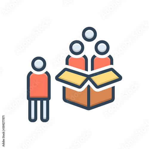 Color illustration icon for outsider