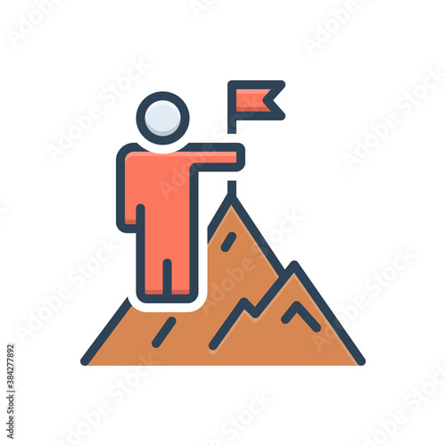 Color illustration icon for overcoming