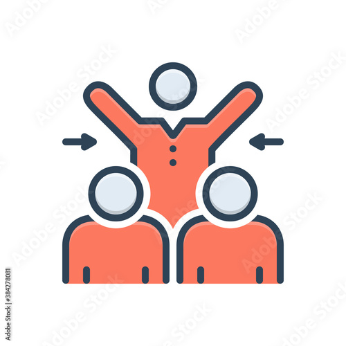 Color illustration icon for participated