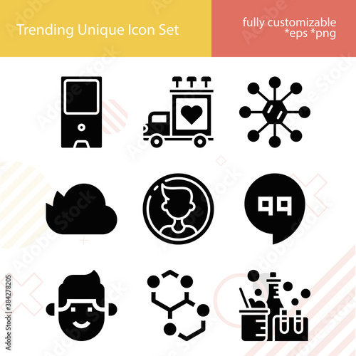 Simple set of interpersonal related filled icons.