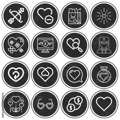 16 pack of transplant lineal web icons set