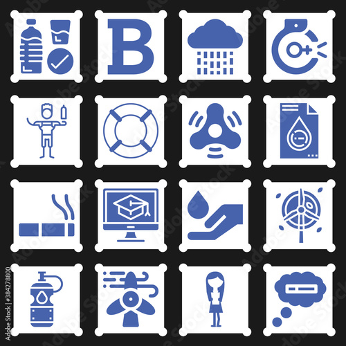 16 pack of stream  filled web icons set