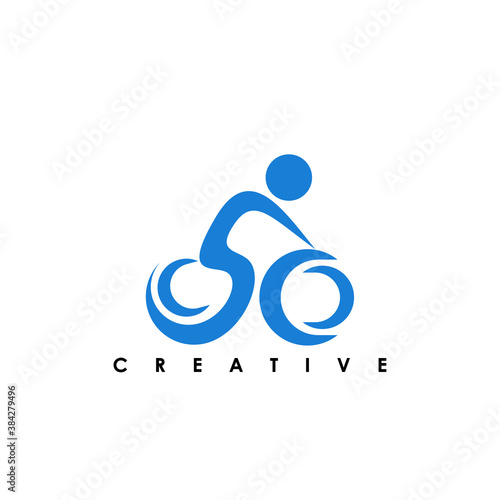 Bicycle logo design icon vector illustration. modern design trend
