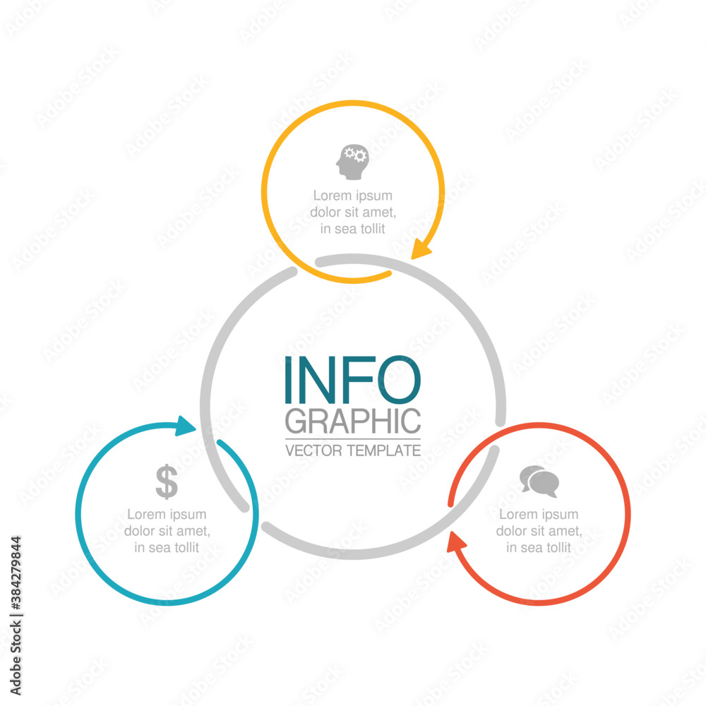 Vector infographic template, circle with 3 steps or options. Data presentation, business concept design for web, brochure, diagram. Vector infographic template, circle with 3 steps or options. Data presentation, business concept design for web, brochure, diagram.