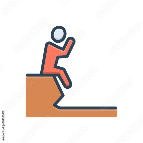 Color illustration icon for failure