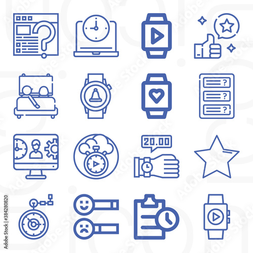 16 pack of go over  lineal web icons set