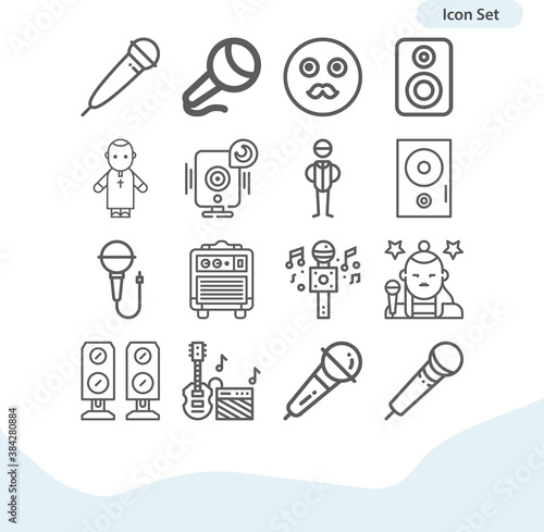 Simple set of pa related lineal icons.