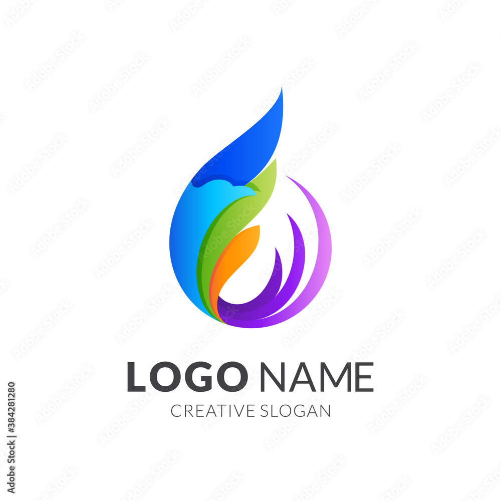 bird logo with 3d colorful style1 bird logo with 3d colorful style1
