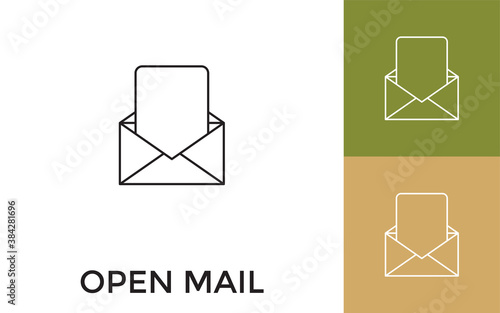 Editable Mail Thin Line Icon with Title. Useful For Mobile Application, Website, Software and Print Media.
