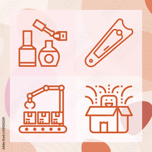 Simple set of coffin related lineal icons