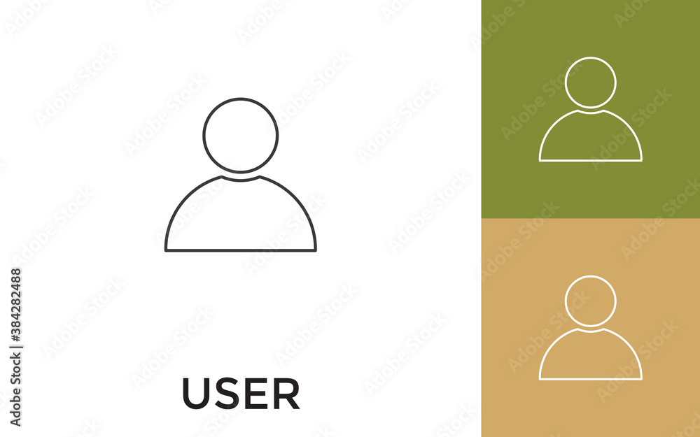 Editable User Thin Line Icon with Title. Useful For Mobile Application, Website, Software and Print Media. Editable User Thin Line Icon with Title. Useful For Mobile Application, Website, Software and Print Media.