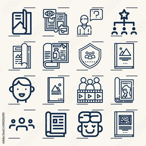 Simple set of readers related lineal icons.