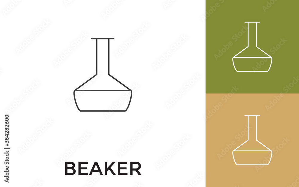 Editable Beaker Thin Line Icon with Title. Useful For Mobile Application, Website, Software and Print Media. Editable Beaker Thin Line Icon with Title. Useful For Mobile Application, Website, Software and Print Media.
