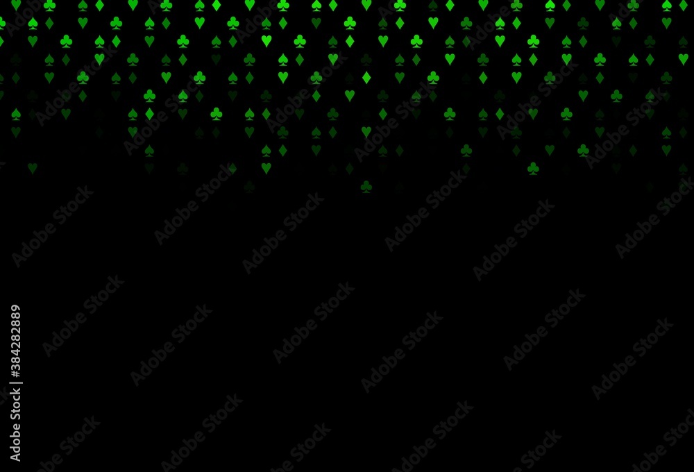 Dark Green vector cover with symbols of gamble. Dark Green vector cover with symbols of gamble.