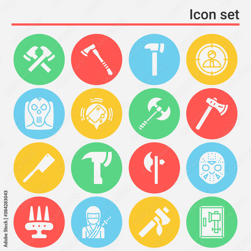 16 pack of murderer filled web icons set 16 pack of murderer filled web icons set