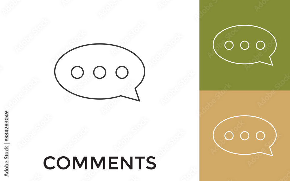 Editable Speech Bubble and Comments Thin Line Icon with Title. Useful For Mobile Application, Website, Software and Print Media. Editable Speech Bubble and Comments Thin Line Icon with Title. Useful For Mobile Application, Website, Software and Print Media.