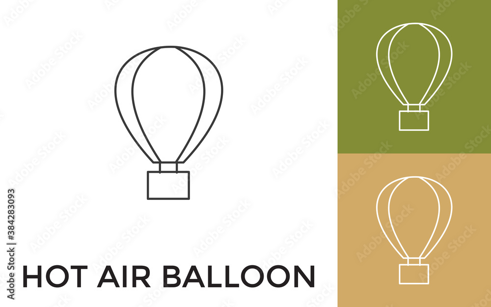 Editable Hot Air Balloon Thin Line Icon with Title. Useful For Mobile Application, Website, Software and Print Media. Editable Hot Air Balloon Thin Line Icon with Title. Useful For Mobile Application, Website, Software and Print Media.