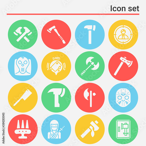 16 pack of murderer  filled web icons set