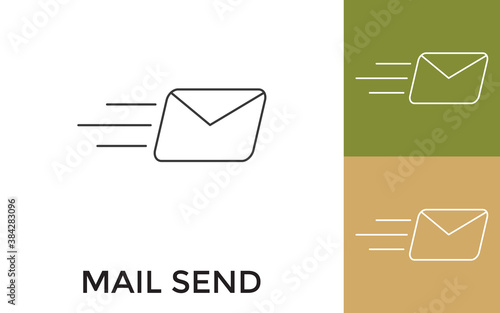 Editable Mail Thin Line Icon with Title. Useful For Mobile Application, Website, Software and Print Media.