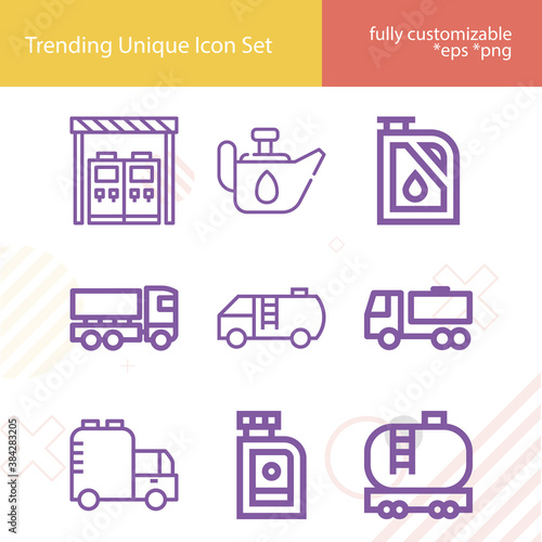 Simple set of sulfur related lineal icons.