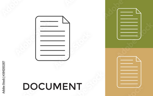 Editable Document Thin Line Icon with Title. Useful For Mobile Application, Website, Software and Print Media.
