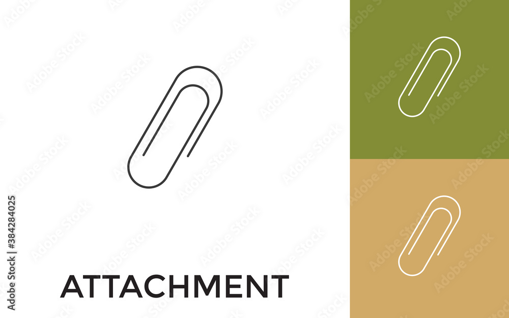 Editable Attachment Thin Line Icon with Title. Useful For Mobile Application, Website, Software and Print Media. Editable Attachment Thin Line Icon with Title. Useful For Mobile Application, Website, Software and Print Media.