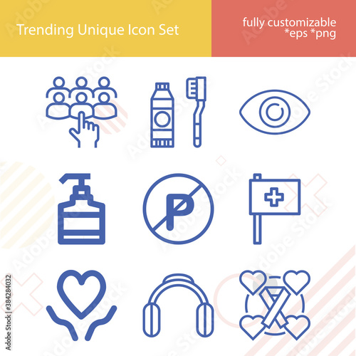 Simple set of attend related lineal icons.