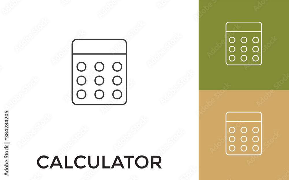 Editable Calculator Thin Line Icon with Title. Useful For Mobile Application, Website, Software and Print Media. Editable Calculator Thin Line Icon with Title. Useful For Mobile Application, Website, Software and Print Media.