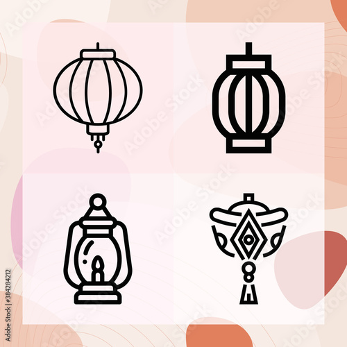 Simple set of muslim related lineal icons