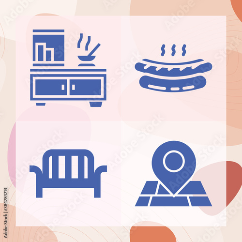 Simple set of pavement related filled icons