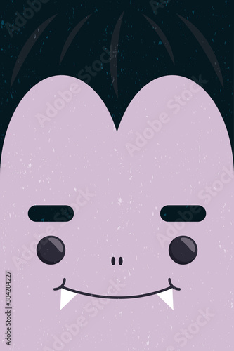happy halloween cute dracula face character