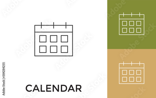 Editable Calendar Thin Line Icon with Title. Useful For Mobile Application, Website, Software and Print Media.