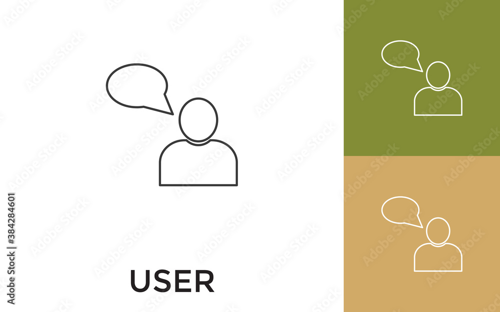 Editable User Thin Line Icon with Title. Useful For Mobile Application, Website, Software and Print Media. Editable User Thin Line Icon with Title. Useful For Mobile Application, Website, Software and Print Media.