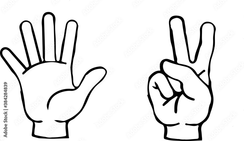 hand sign icon isolated on white background