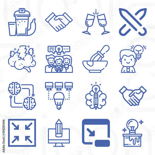 16 pack of inspire  lineal web icons set