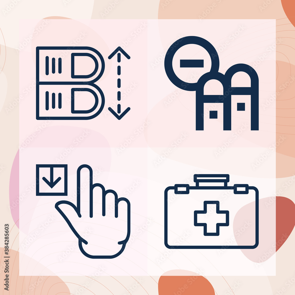 Simple set of pinch related lineal icons Simple set of pinch related lineal icons