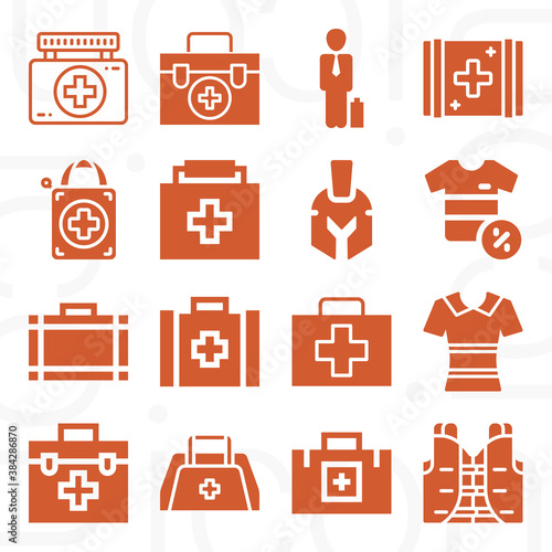 16 pack of fit out  filled web icons set