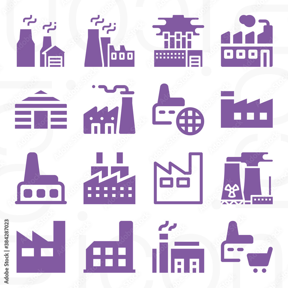 Fototapeta premium 16 pack of paper mill filled web icons set