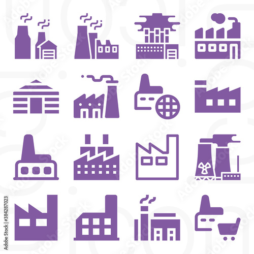 16 pack of paper mill  filled web icons set