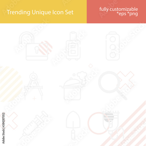 Simple set of punch related lineal icons.