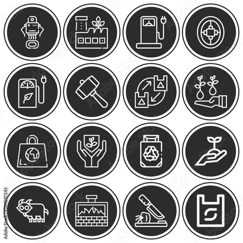16 pack of devise  lineal web icons set