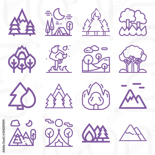 16 pack of af  lineal web icons set