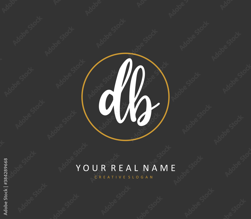 D B DB Initial letter handwriting and signature logo. A concept handwriting initial logo with template element. D B DB Initial letter handwriting and signature logo. A concept handwriting initial logo with template element.